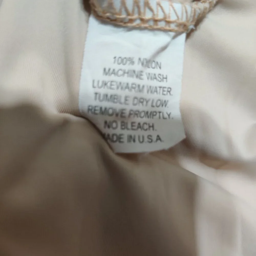 House of California M Nude Nylon Slip Dress Vintage Made in USA Shapewear Liner